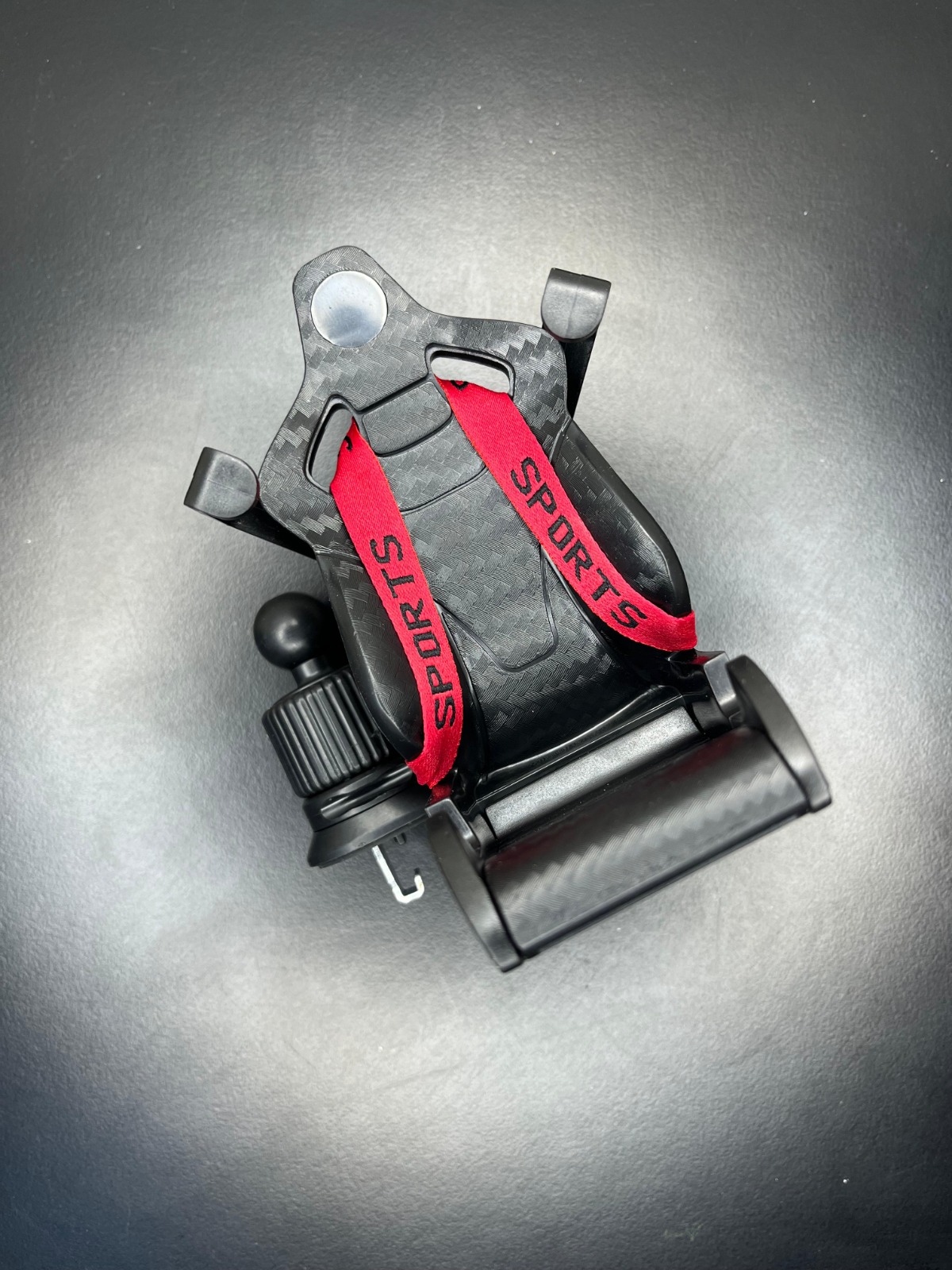 Sports Carbon Fiber Görünümlü Mekanik Araç İçi Telefon Tutucu 4