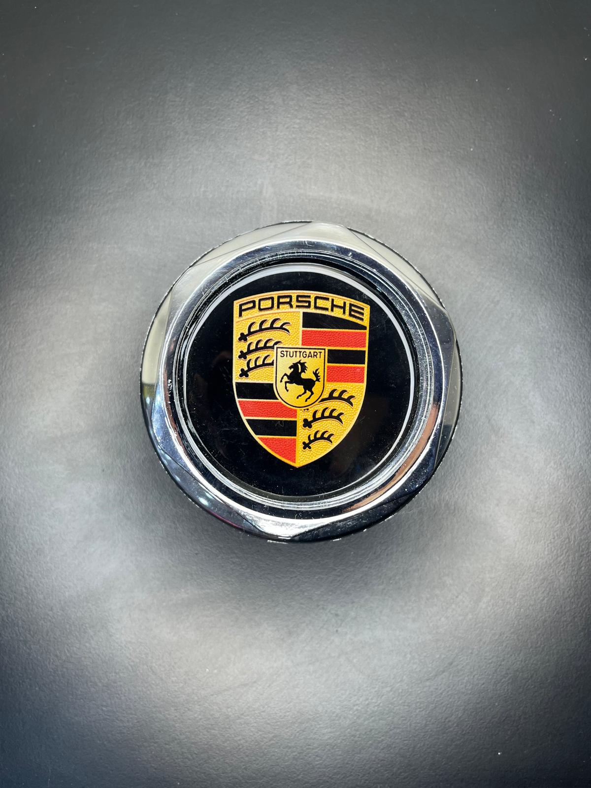 Porsche Logolu Araç Yakıt Depo Kapağı Aksesuarı - Krom Çerçeveli Premium Seri